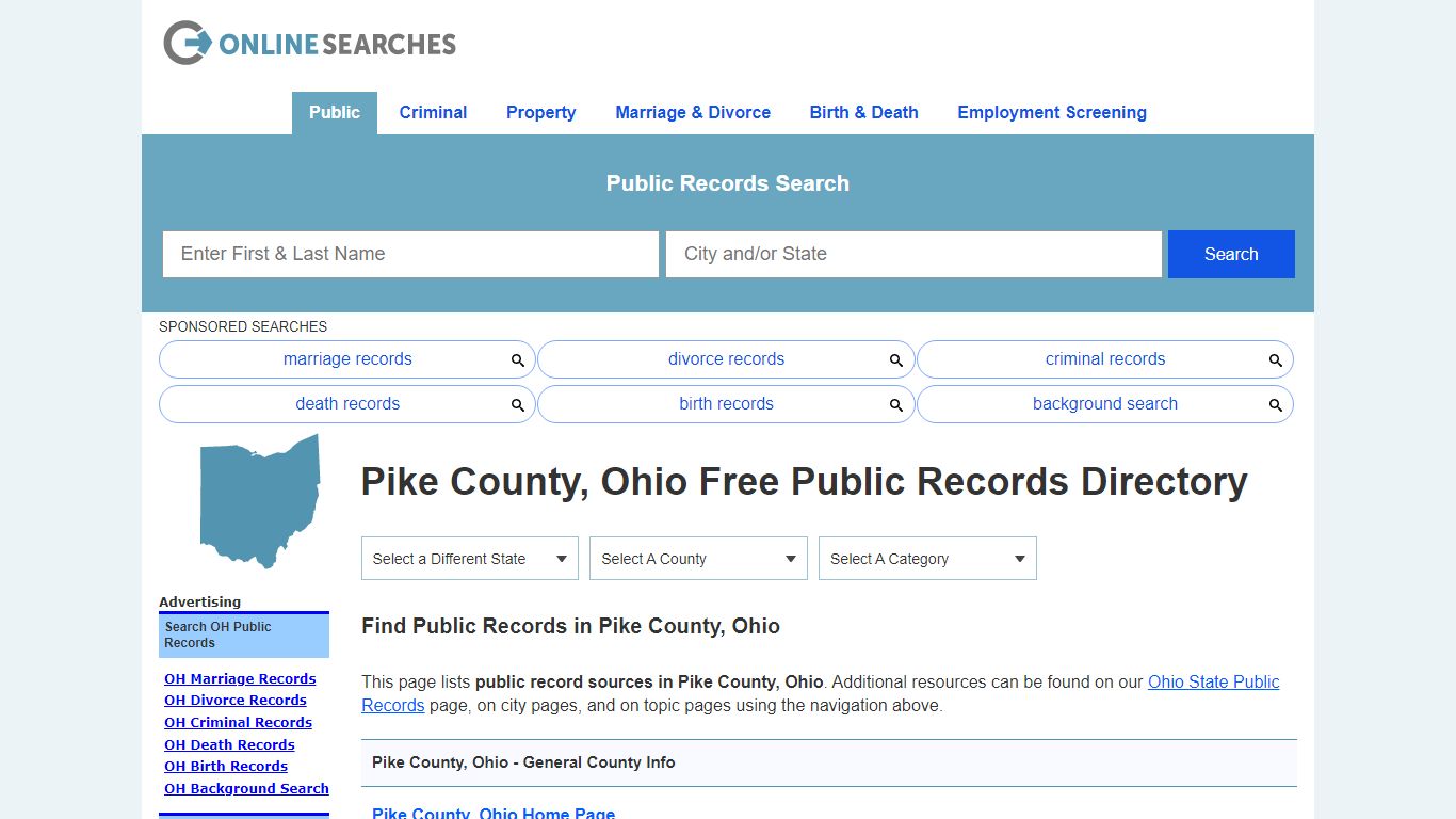 Pike County, Ohio Public Records Directory