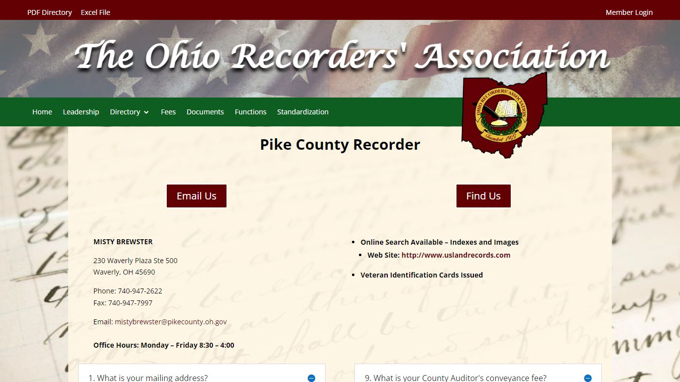 Pike County Recorder | Ohio Recorders' Association